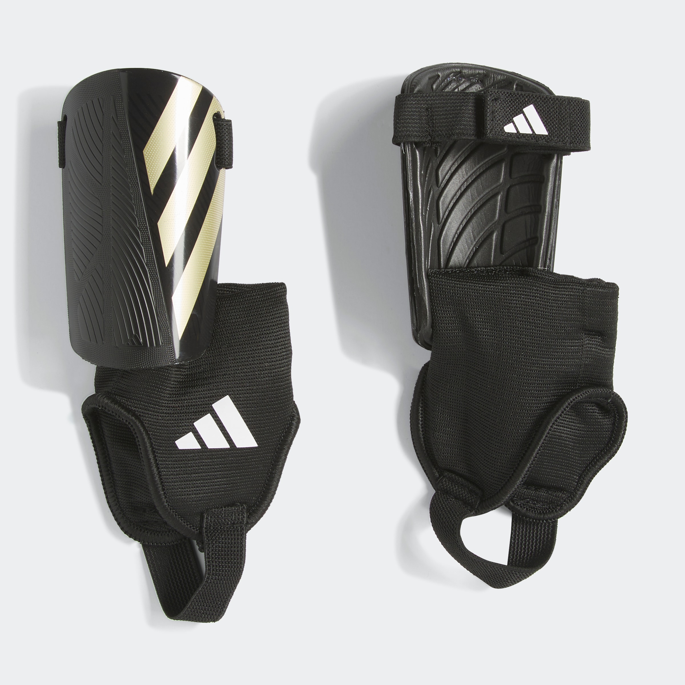 Fußball Schienbeinschoner ADIDAS PERFORMANCE "TIRO SG MTC J", Kinder, Gr. L, schwarz-weiß (schwarz, gold metallic, weiß), Protektoren, für Kinder und Jugendliche Image