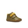 Klettboot GEOX "B STEPPIEUP BOY", Kinder, Gr. 25, grün (grün, gelb), Glattleder, casual, Schuhe, Barfußschuh, Freizeitschuh mit Klettverschluss
