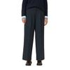 Bundfaltenhose S.OLIVER, Damen, Gr. 46, N-Gr, blau (navy), Web, Obermaterial: 70% Polyester, 26% Viskose, 4% Elasthan, meliert, casual, normal lang, Hosen, im Nadelstreifen-Look