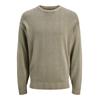 Rundhalspullover JACK & JONES "JJECHARGE FADED KNIT CREW NECK NOOS", Herren, Gr. S, silber (silber sage), Strick, Obermaterial: 100% Baumwolle, unifarben, modisch, relaxed fit, Rundhals, Langarm Rippbündchen, Pullover
