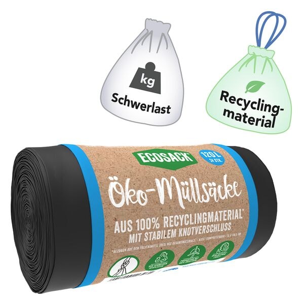 ECOSACK 120 L Bio-Müllbeutel schwarz schwarz, 17.5x10.8 cm