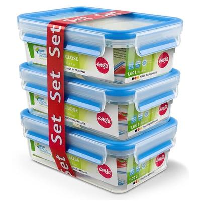 emsa 3-tlg. Frischhaltedosen-Set »CLIP & CLOSE« 3 L, 19.5x7x13.5 cm Image