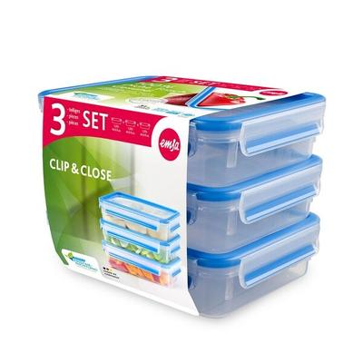 emsa 3-tlg. Frischhaltedosen-Set »CLIP & CLOSE« 3.6 L, 22.5x5.8x16.3 cm Image