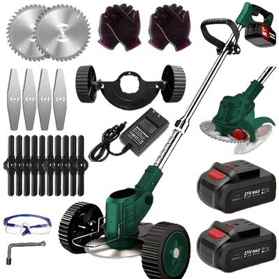 Premium 3 in 1 Cordless Lawn Trimmer And Weed Wacker With Dual Batteries Grass Edger And Brush Cutter deep Green us Plug Type two Batteries