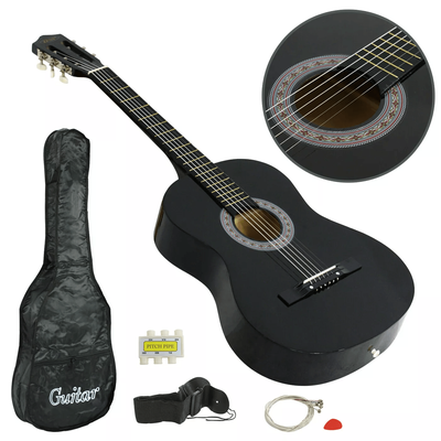 Full Size Acoustic Guitar For Adults Kids Beginners Black Right Handed, Picks Bag Strings Full Size Acoustic Guitar For Adults Kids Beginners Black Right Handed, Picks Bag Strings
