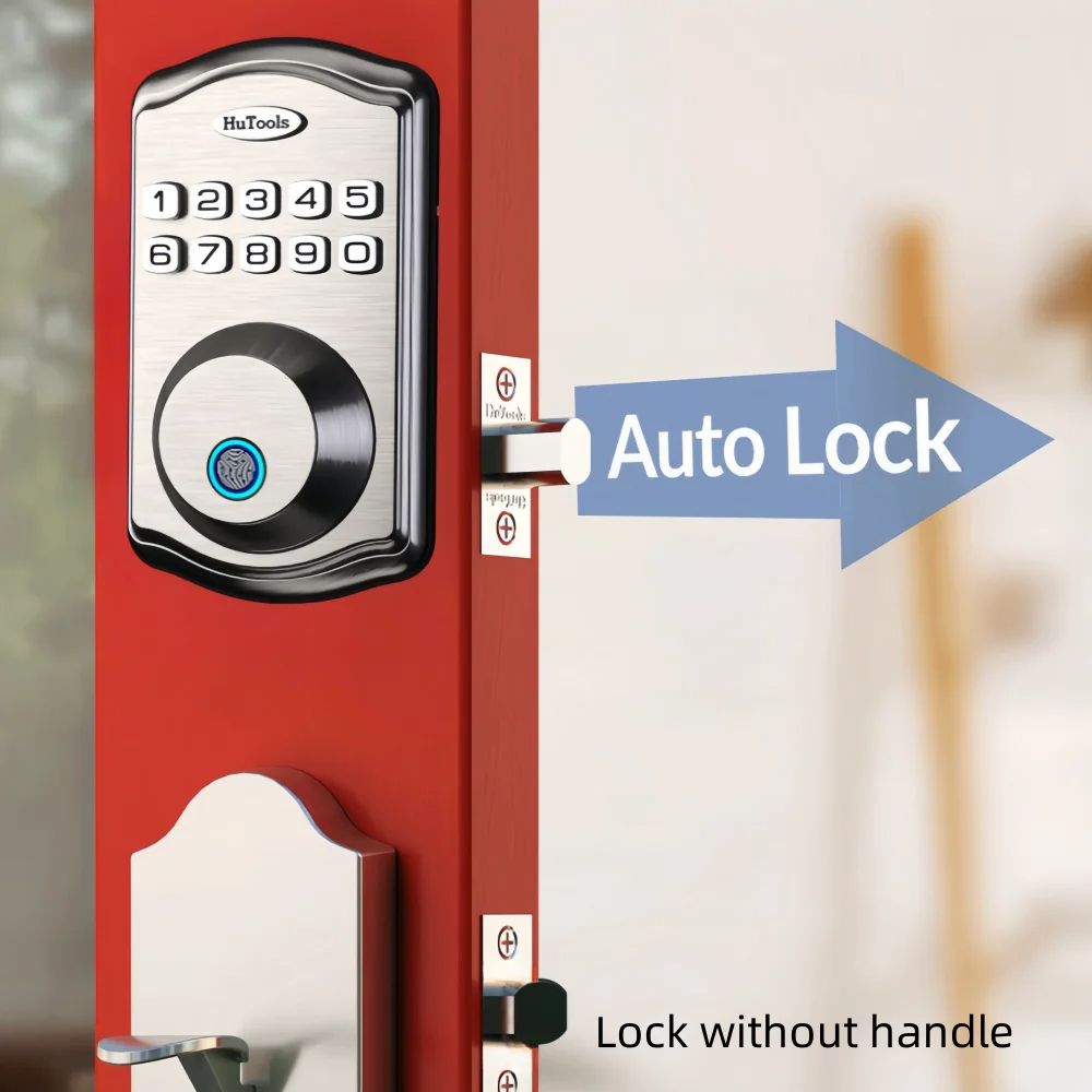 Smart Keypad Door Lock With Fingerprint Entry Touch Locking 20 User Codes, Easy To Install Program, Keyless Deadbolt Smart Keypad Door Lock With Fingerprint Entry Touch Locking 20 User Codes, Easy To Install Program, Keyless Deadbolt