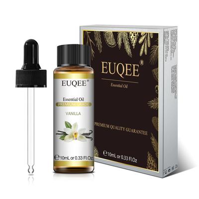 EUQEE 10ml Pure Essential Oils With Dropper For Diffusers Lavender, Jasmine, Eucalyptus, Vanilla vanilla