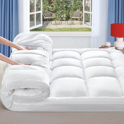 Plush Mattress Topper For Back Pain, Extra Thick Quilted Mattress Cover With Deep Pocket Fitted Protector Pillow Top Pad white twin 39x75inch