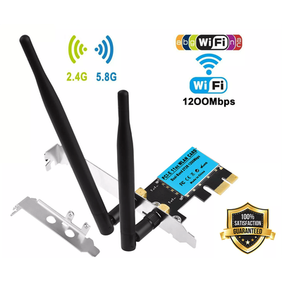 Dual Band PCI E Card WiFi Adapter, High Speed Wireless PCIe Network Card For Desktop PC, Low Profile Bracket Dual Band PCI E Card WiFi Adapter, High Speed Wireless PCIe Network Card For Desktop PC, Low Profile Bracket
