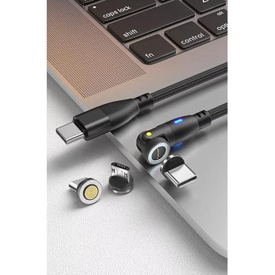 AUFU 100W Magnetic USB Charging Cable 5A Fast Charge Type C & Micro USB Magnet Cable For IPhone, Samsung, MacBook black For Iphone 1m