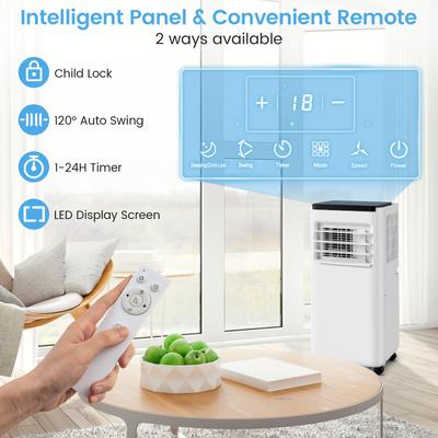 Portable Air Conditioner 8,000 10,000 BTU With Remote, Dehumidifier, Fan & Sleep Mode For Home & Office Portable Air Conditioner 8,000 10,000 BTU With Remote, Dehumidifier, Fan & Sleep Mode For Home & Office