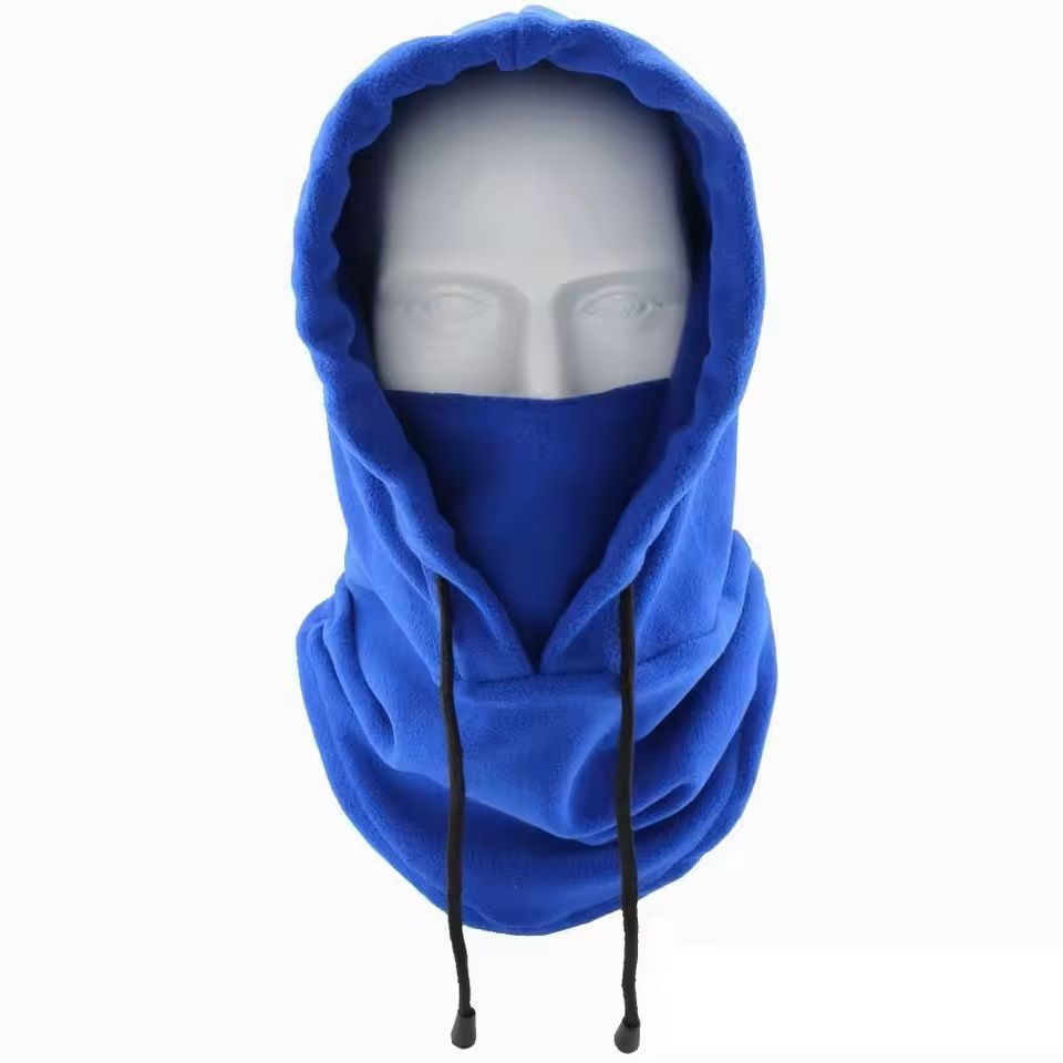 Polar Fleece Balaclava Full Face Winter Ski Mask Windproof Cold Weather Hat royal Blue