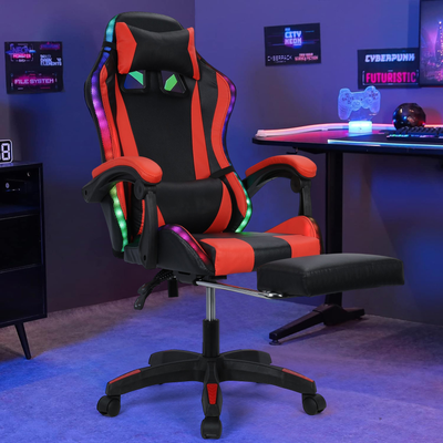 Premium Gaming Chair With Bluetooth compatible Speakers And RGB LED Lights, Massage Computer Gaming Chair Premium Gaming Chair With Bluetooth compatible Speakers And RGB LED Lights, Massage Computer Gaming Chair