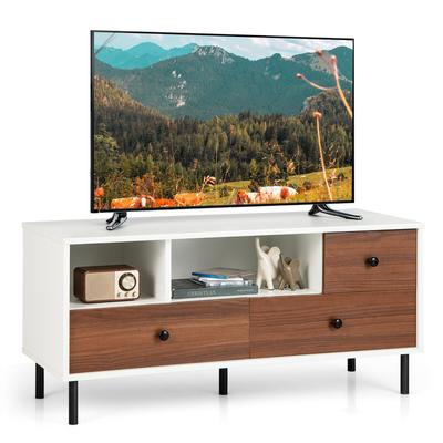 Modern TV Stand For 50 Inch TVs Stylish Living Room Decor With Drawer Storage & Cubbies Modern TV Stand For 50 Inch TVs Stylish Living Room Decor With Drawer Storage & Cubbies