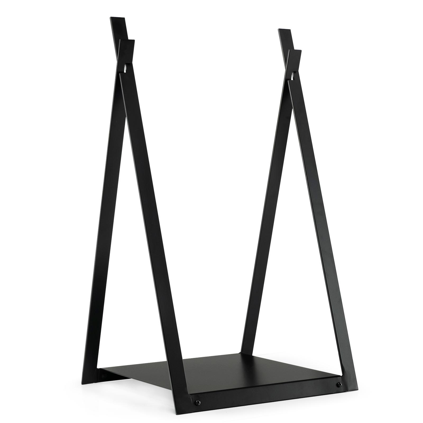 Heavy Duty Triangle Firewood Rack With Raised Base For Fire Pit Or Fireplace, Black Steel Wood Log Holder Stand Heavy Duty Triangle Firewood Rack With Raised Base For Fire Pit Or Fireplace, Black Steel Wood Log Holder Stand