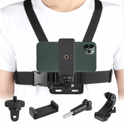 Chest Harness Body Strap Mount Accessories, Adjustable Hands Free Phone Holder For IPhone, Android & GoPro Action Camera Chest Harness Body Strap Mount Accessories, Adjustable Hands Free Phone Holder For IPhone, Android & GoPro Action Camera