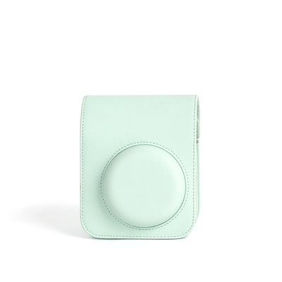 Instax Mini 12 PU Leather Camera Case, Soft Protective Travel Bag With Shoulder Strap For Fujifilm Instant Film Camera green