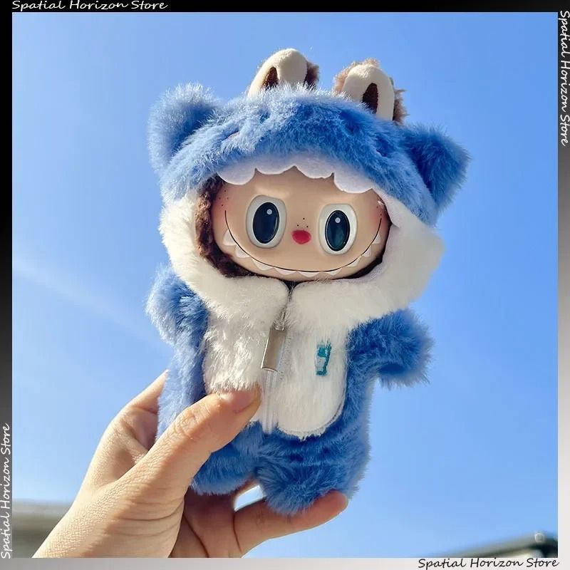 Kawaii Shark Onesie Outfit For Labubu Idol V1 V2 Mini Dolls Plush Clothing Accessory Kawaii Shark Onesie Outfit For Labubu Idol V1 V2 Mini Dolls Plush Clothing Accessory