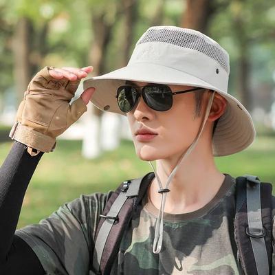 Fisherman Hat Men Summer Quick Drying Bucket Hat, Outdoor Sunshade Cap For Hiking, Beach, Cycling, Climbing & Mountain khaki