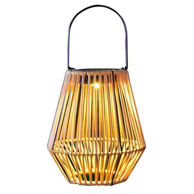 Rattan Solar Lantern Outdoor Hanging Light Waterproof Bamboo Weave With Bulb Or Battery Box with Battery Box