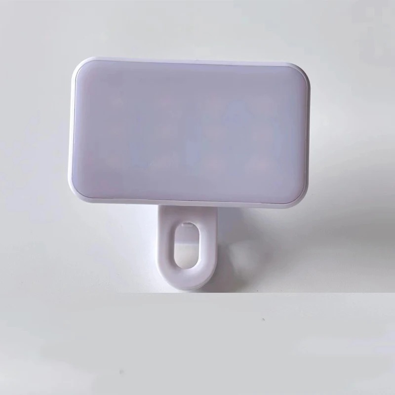 Rechargeable Mini Selfie Fill Light, 3 Modes Adjustable Brightness Clip On For Smartphones, Laptops & Tablets white