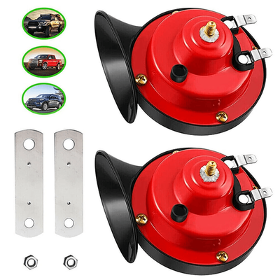Super Loud Train Horn Waterproof For Motorcycle Car Truck Boat, Compact Red Snail Horn With Built In Mini Compressor Super Loud Train Horn Waterproof For Motorcycle Car Truck Boat, Compact Red Snail Horn With Built In Mini Compressor