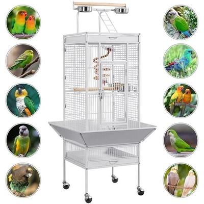 61 Large Bird Cage With Play Top Spacious Parrot Cage For Finch, Cockatoo, Budgie & Conure Includes Stand, Wheels. Toys 61 Large Bird Cage With Play Top Spacious Parrot Cage For Finch, Cockatoo, Budgie & Conure Includes Stand, Wheels. Toys