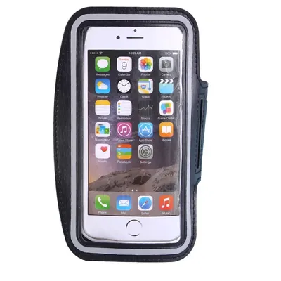 Mobile Phone Armband For Running & Gym, Lightweight, Water Resistant Holder For IPhone & Samsung black