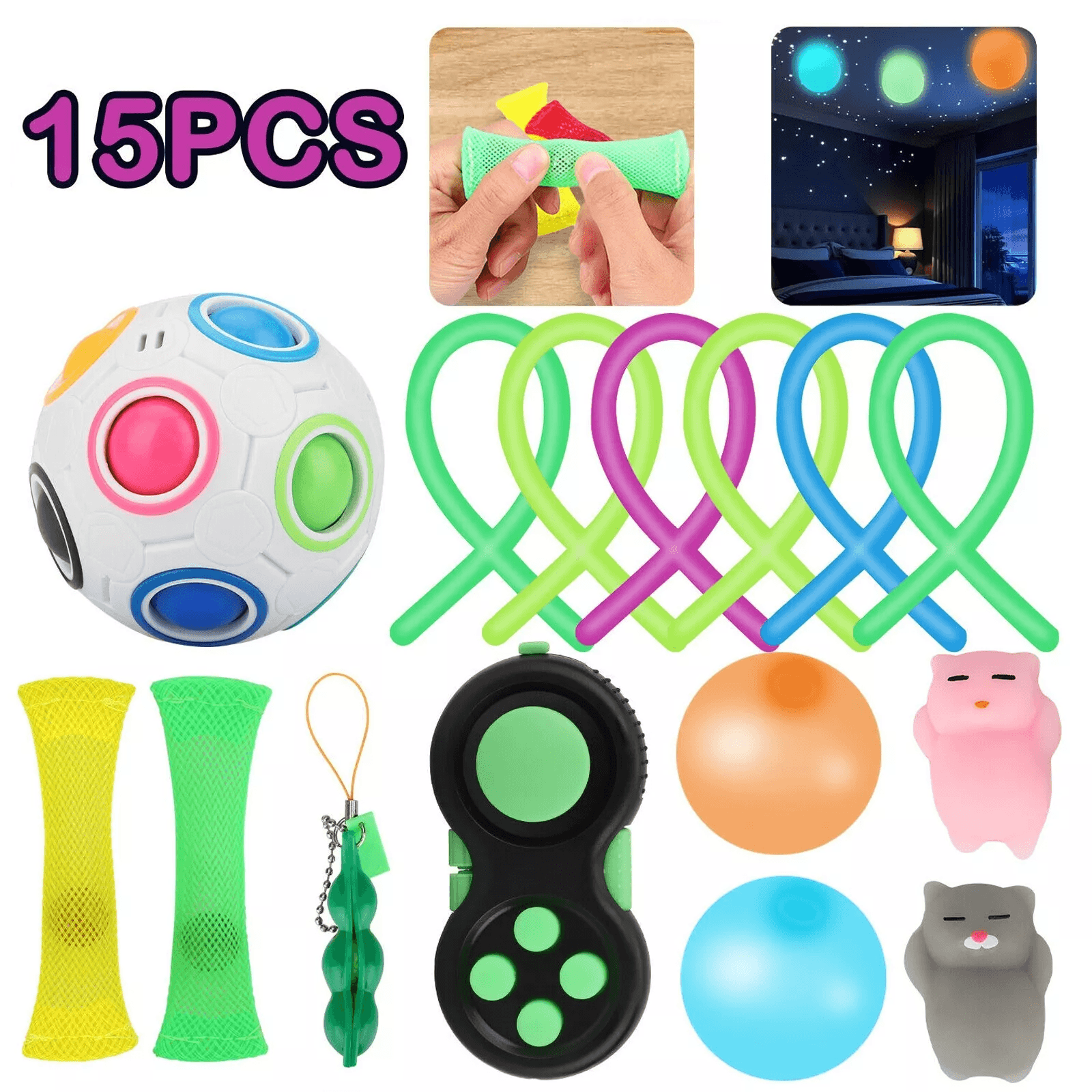 Fidget Toys Pack Stress & Anxiety Relief Set For Kids & Adults, Sensory Toy Bundle For Focus & Relaxation Fidget Toys Pack Stress & Anxiety Relief Set For Kids & Adults, Sensory Toy Bundle For Focus & Relaxation