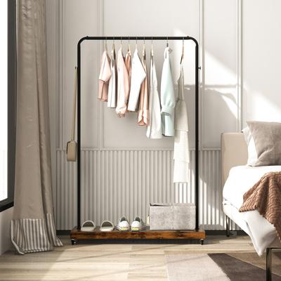 Heavy Duty Rolling Garment Rack With Hanging Hooks & Storage Shelf Heavy Duty Rolling Garment Rack With Hanging Hooks & Storage Shelf