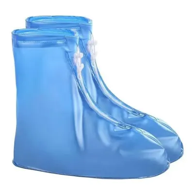 Premium Waterproof Rain Shoe Cover, Thick PVC Non Slip Protectors For Adults & Kids blue xl