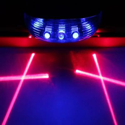 Bicycle LED Tail Light, Waterproof Safety Bike Rear Lights With Laser Beam Warning System blue Cross