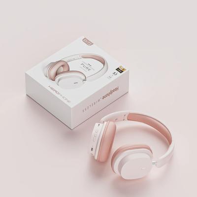 Bluetooth Headphones High Quality Noise Reduction Wireless Headset With Microphone For Gamers Wired Earphone Mode pink