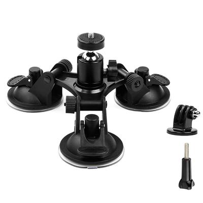 Heavy Duty Suction Cup Camera Car Mount With Tripod Adapter And Phone Holder For GoPro Hero & DJI Osmo Action Series kit 4