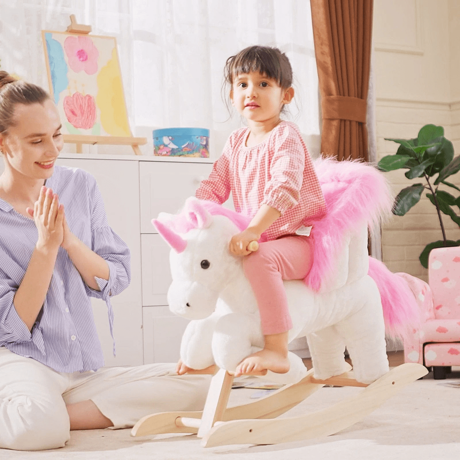 Plush Ride On Horse, Interactive Unicorn Toy Pretend Play Toy For Toddlers Plush Ride On Horse, Interactive Unicorn Toy Pretend Play Toy For Toddlers