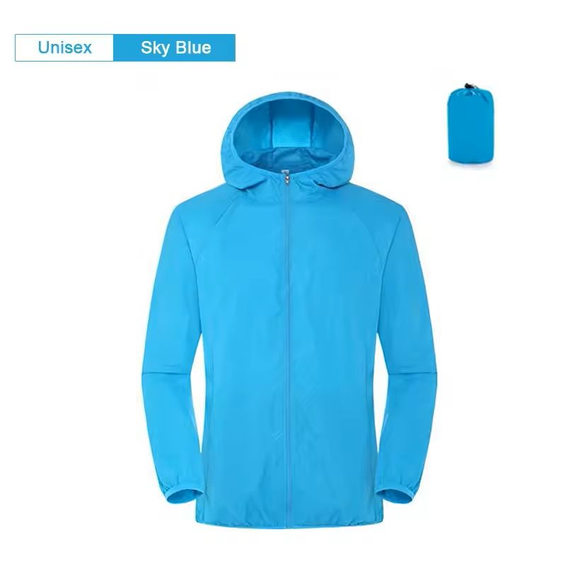Lightweight Waterproof Camping Jacket With Hood And Pocket 3xl blue