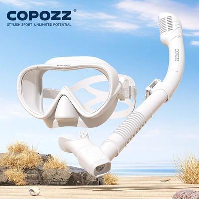 Full Vision Snorkel Mask Set With Underwater Diving Equipment white Set