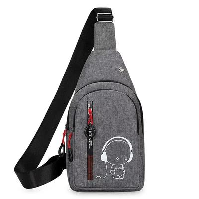 Glow in the Dark Crossbody Bag For Men & Women, Outdoor Sports Chest Bag Casual Travel Shoulder Backpack gray