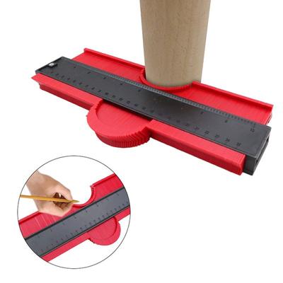 Multi Angle Cutting Template & Line Copier Ruler, Essential Measuring Instrument For DIY, Woodworking, And Tiling 10inch red