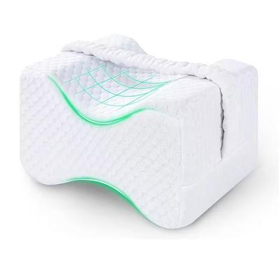 Memory Foam Knee Pillow With Adjustable Strap For Side Sleepers And Hip Pain Relief white