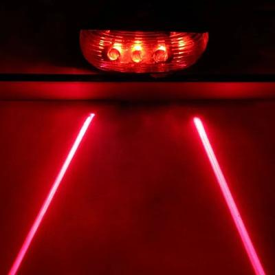 Bicycle LED Tail Light, Waterproof Safety Bike Rear Lights With Laser Beam Warning System red Parallel