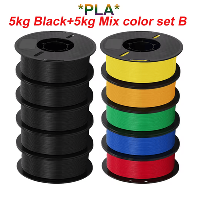 KINGROON 10KG 3D Printer Filament Bundle PLA PETG 1.75mm Mixed Colors For FDM Printing petg Black And White