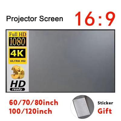 Portable Anti Light Projector Screen For Indoor And Outdoor Viewing 100 Inch