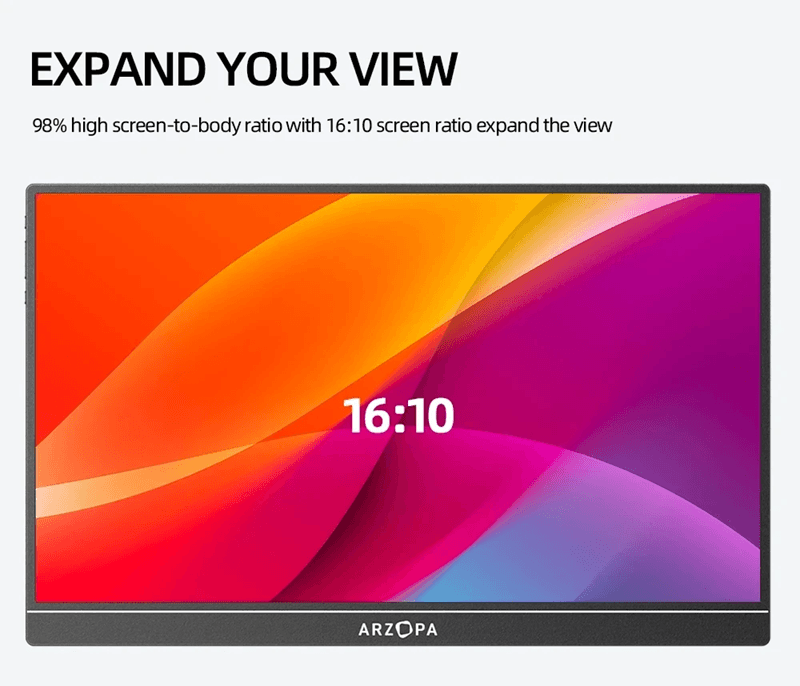 ARZOPA 16 Inch 2K Portable Monitor With USB C And HDMI Ultra Slim Second Display For Laptop Mac PS5 And Switch ARZOPA 16 Inch 2K Portable Monitor With USB C And HDMI Ultra Slim Second Display For Laptop Mac PS5 And Switch