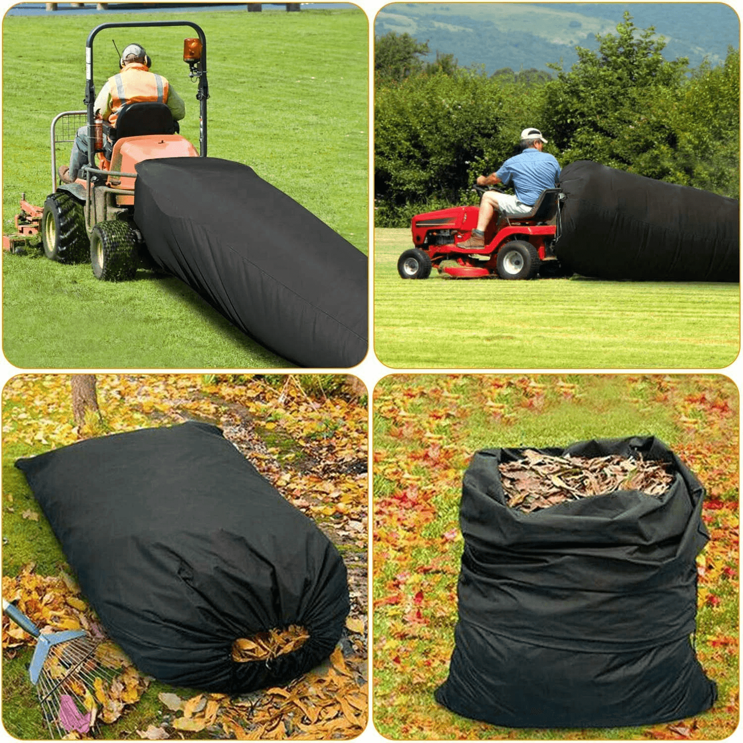 Lawn Tractor Leaf Bag For Riding Mower, Universal Collection System Grass Catcher Bag For Yard Waste, Leaves & Debris Lawn Tractor Leaf Bag For Riding Mower, Universal Collection System Grass Catcher Bag For Yard Waste, Leaves & Debris