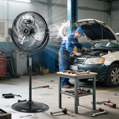 Heavy Duty 20 Inch Pedestal Fan With 3 Speed Settings, Adjustable Height & High Velocity Airflow Heavy Duty 20 Inch Pedestal Fan With 3 Speed Settings, Adjustable Height & High Velocity Airflow