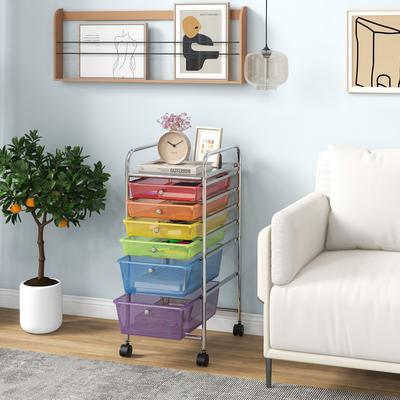 Multifunctional 6 Drawers Rolling Storage Cart Organizer With Wheels, Mobile Plastic Drawer Cabinet For Home Office Multifunctional 6 Drawers Rolling Storage Cart Organizer With Wheels, Mobile Plastic Drawer Cabinet For Home Office