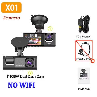 1080P Car Dash Cam With Front And Rear Cameras And Night Vision 2 Cameras No Card