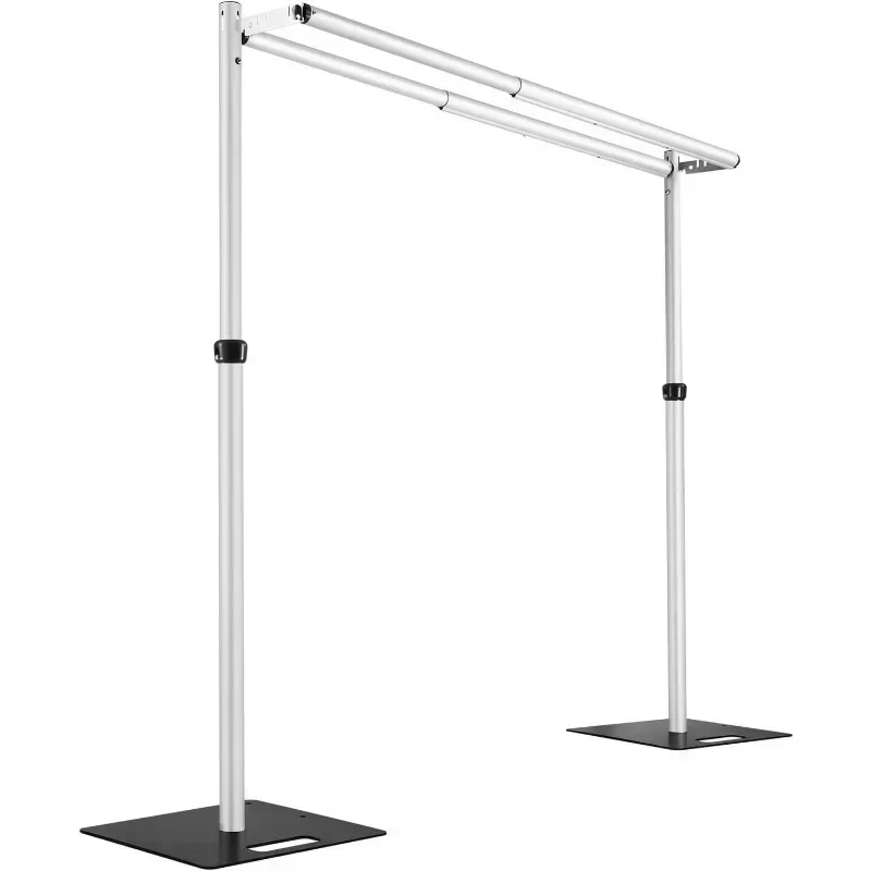Portable Double Crossbar Pipe & Drape Backdrop Stand Kit, Wedding Curtain Display Aluminum Pipe Frame For Event Centers 10x10ft(3x3m)