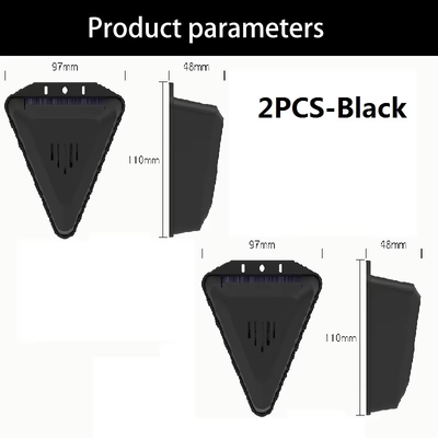 Solar Alarm Lamp Siren, Wireless Motion Sensor Outdoor Waterproof 129dB Alarm Light, Drive Away Wolf & Wild Boar 2pcs black